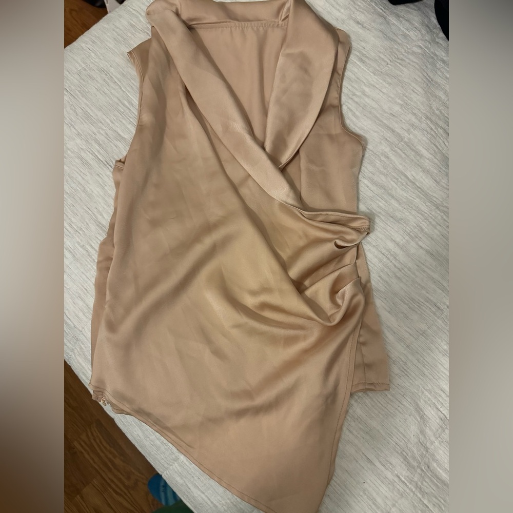 SHEIN Tan Sleeveless Blouse